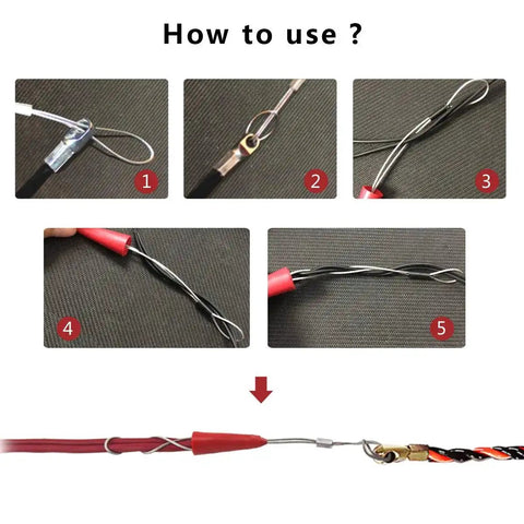 How to use 30M 100ft Fish Tape Cable Puller Kit For Through Wall Wiring Flexible Yet Rigid Design 4mm PET Cable Puller