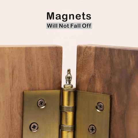 Magnetic Hinge Head T Rex Set Of 3 Miniature Door Topper Figures For Standard Hinges installed on door hinge.