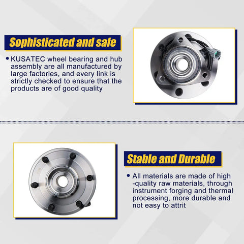 Front Wheel Bearing Hub Assembly Direct Fit For Infiniti QX56 2004 2005 2006 2007 And Nissan Armada Pathfinder Titan 2004 2005 2006 2007 Six Lug With ABS Sealed Bearing Replacement Easy Install, top view