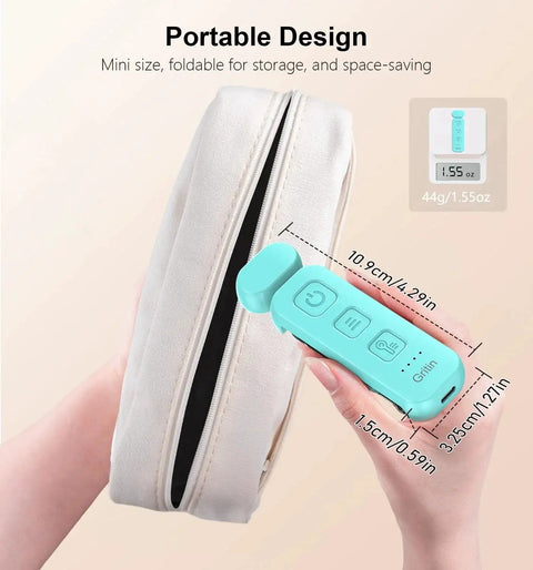 Rechargeable Clip On Reading Light With 3 Color Temps And 5 Brightness Levels, compact design next to carry pouch