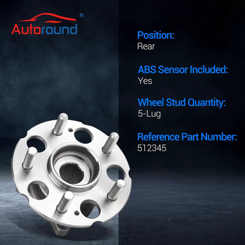Rear Wheel Bearing And Hub Assembly 5 Lug Fit For Honda CR-V 2007-2011 Rear 4WD And Acura RDX 2007-2012 Rear AWD 2017-2018