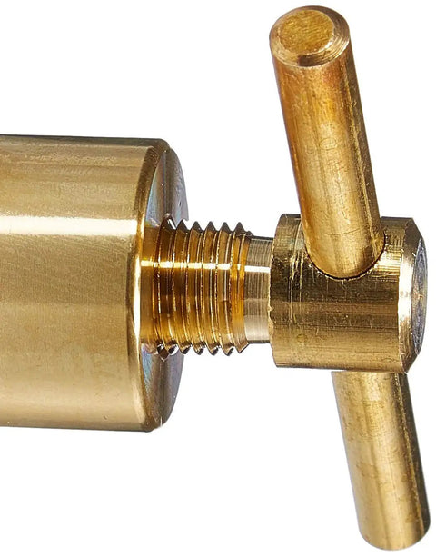Close-up of brass handle from Premium Nitrogen Regulator For HVAC Pros With Lifetime USA Warranty 0 To 600 PSI Delivery CGA580 Inlet