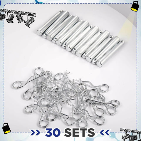 30 Piece Cotter Pins And R Clip Assortment Kit With Heavy Duty Hitch Pins For Trailers And Trucks, galvanized steel.
