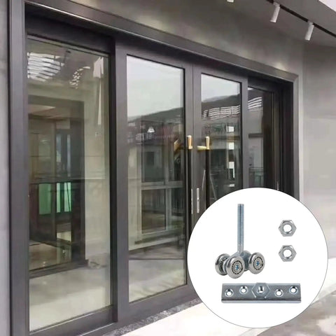 Installed 24mm Wheel Dia Steel Rail Hanging Trolley Wheel Sliding Track Roller With 90kg Load Bearing And Nuts H4 3 Adjustable Alignment on doors