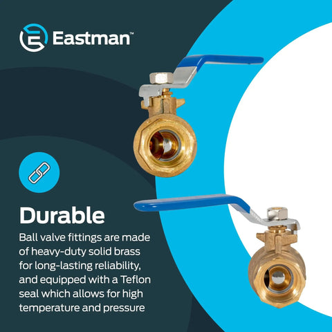 Heavy Duty 3/4 Inch IPS Full Port Brass Ball Valve For Plumbing Inline Shut Off Fitting With Maximum Flow And Minimal Pressure Drop