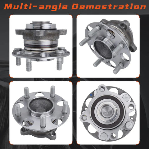 Rear Wheel Hub And Bearing Assembly Pair For Honda Accord 2008 To 2012 And Acura TSX 2009 To 2014, multi-angle view