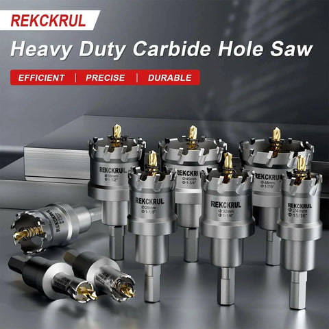Heavy Duty 21 Piece Carbide TCT Hole Saw Kit For Metal And Wood With Titanium Pilot Bits, Step Pilot Drill Bits, And L Wrench