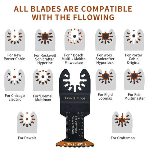 Curved Edge Oscillating Tool Blades 100 Pcs Universal Wood Multitool Set With Depth Guide Pro Grade Durable High Carbon Stainless Steel
