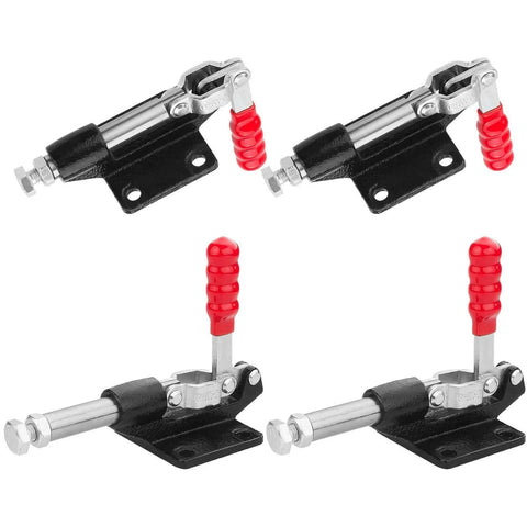 Four Pack 32mm Toggle Clamps With Quick Release, Beefy 500 Lbs Holding Capacity, Adjustable Stroke, 180 Degree Handle