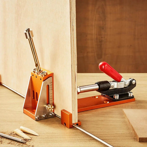 34 Piece Pocket Hole Jig Kit With Toolbox Adjustable Versatile Pocket Hole Jig Set Featuring 11 Inch C Clamp Fixtures