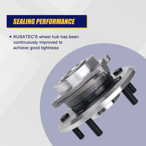 Front Wheel Bearing And Hub Assembly Two Piece Set For Dodge Journey 2009 2017 And Ram ProMaster 1500 2500 3500 Front 2014 2015 With 5 Lug Bolts And ABS Direct Fit Replacement, showing side view with bolts and ABS features.
