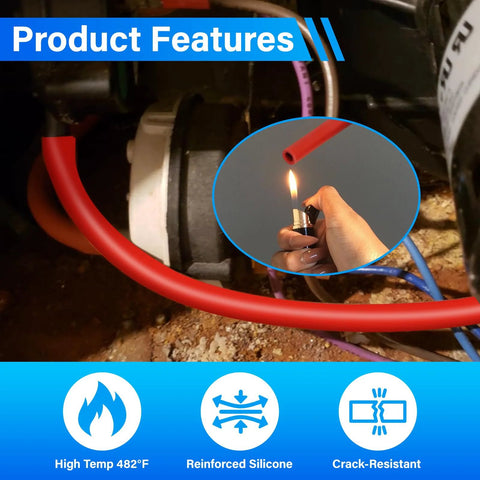 Silicone tubing, red, 3/16 in ID x 19 in, furnace pressure switch hose, Amazon