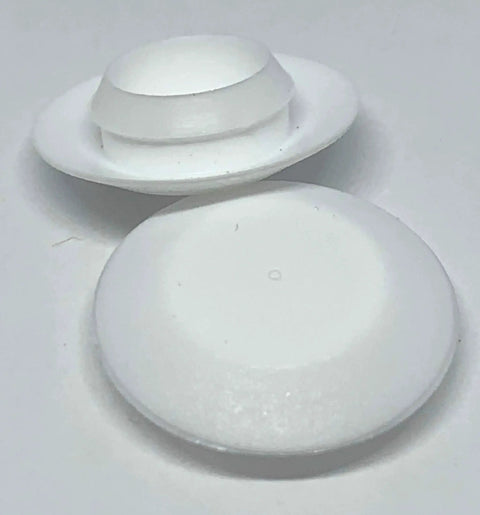 One Half Inch White Plastic Flush Hole Plugs With Snap In Head For Sheet Metal Holes Up To 0.08 Inches Fits 0.076 To 2.03 Mm Hole Size Low Profile Flush Fit 50 Pack