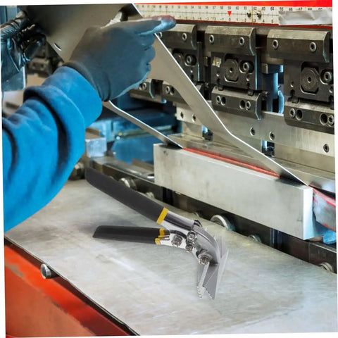Manual Metal Bender Pliers With Serrated Jaws Hand Seamer Tool for bending sheet metal on a workshop bench