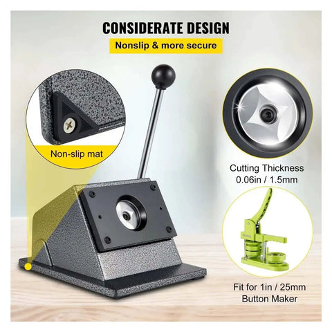 Beefy Round Punch Die Cutter One And A Quarter Inch 32mm Cast Iron Manual Punch Press For Badges and Buttons with non-slip design