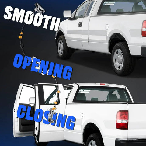 Rear Door Lock Latch Cable Assembly For Ford F150 Super Crew Cab 2004 2005 2006 2007 2008 shown installed on white truck
