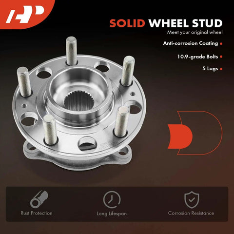 Wheel Bearing And Hub Assembly 5 Lug Front And Rear Fit Kia Sorento 2019 2020 Front S Submodel And 2016 2020 Rear AWD Plus Hyundai Santa Fe 2015 2018 Front Santa Fe Sport 2015 2018 Front And Santa Fe XL 2015 2019 Front with anti-corrosion coating