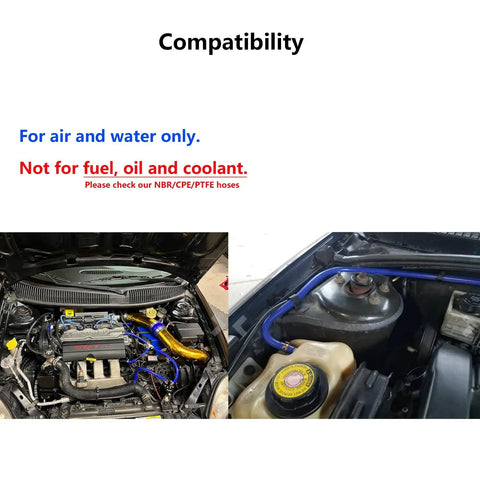 Premium High Temperature Silicone Vacuum Tubing Hose For Air And Water, 5 Ft Long, 1/8 Inch ID, in automotive engine use