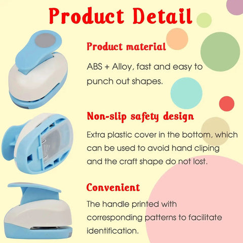 1 Inch Circle Hole Punch Lever Tool For Crafting And Scrapbooking showing ABS alloy design with non-slip safety and convenient handle.