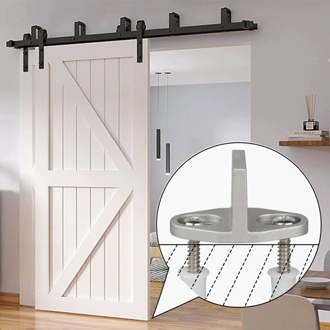 Sliding Barn Door Bottom Floor Guide With T Shape Design, Floor Mounted Bottom Track Guide For Doors And Cabinets, Silver Finish