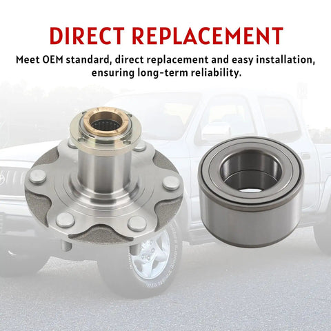 Beefy Front Wheel Bearing And Hub Assembly For Toyota Tacoma 1995 2004 4WD With 2.4L 2.7L Or 3.4L Engine Replacement Kit shown front view
