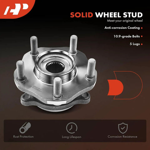 Front Wheel Bearing And Hub Assembly For Nissan Rogue 2014-2023, Rogue Sport 2017-2022, Qashqai 2017-2018, 5-lug design