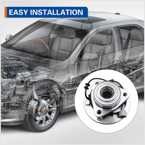 Set Of Two Front Wheel Hub Bearing Assembly 515066 With Abs shown with vehicle installation overview