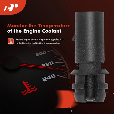 A-Premium 2-pin air temperature sensor for VW/Audi, black plastic with mounting tab, by Amazon.