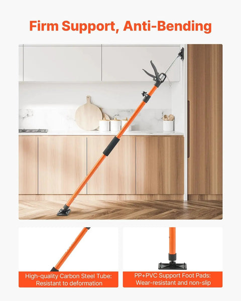 Cabinet Support Pole 8 Pack Telescoping 45.7 to 114.2 Inches, 154 Lbs Capacity installed in kitchen setup.