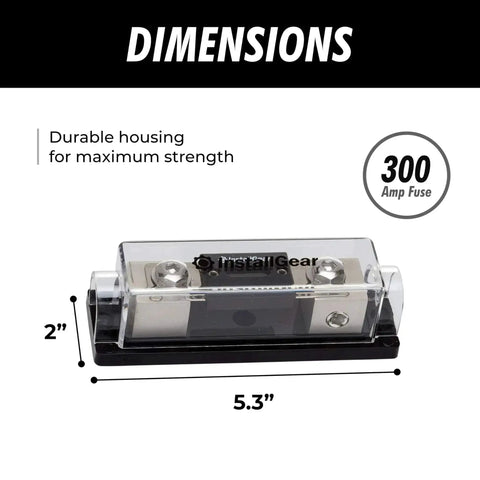 ANL Fuse Block With Clear Cover And 300 Amp Fuse Holder For Secure Circuit Protection Universal Fuse Box measurements