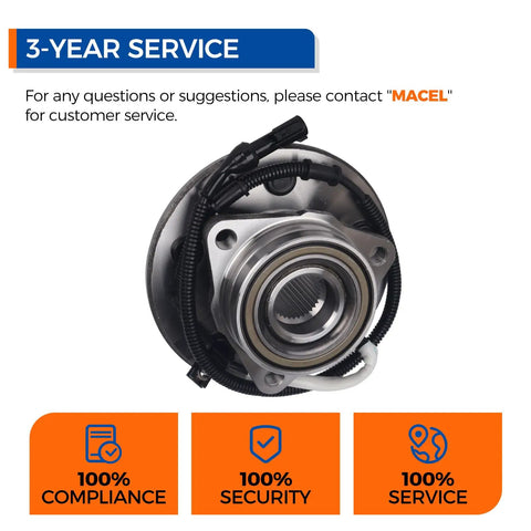 Pair Front Wheel Hub And Bearing Assembly 515010 For 1997 Through 2000 Ford F-150 4WD With Four Wheel ABS Replacement Wheel Hub Unit Durable OEM Grade And Ready To Roll