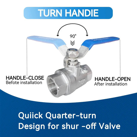 Full Port 3/4 Inch NPT 304 Stainless Steel Ball Valve With Locking Device For Water Oil Gas Built Tough Repairable Design 1000 WOG Pro Grade Performance Ideal For Industrial Piping And Maintenance Easy To Disassemble For Cleaning 1 Pack shown with handle operation guide