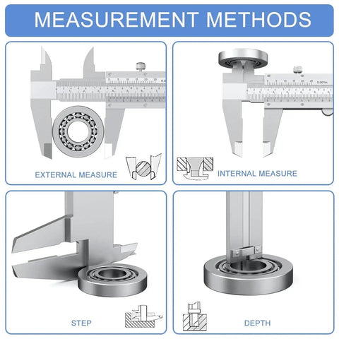 Measurement methods of Vernier Caliper 6 Inch Non Digital With Stainless Steel Feeler Gauge 32 Blades High Precision