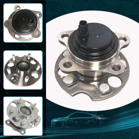 Rear Wheel Bearing And Hub Assembly With ABS For Lexus RX330 RX350 And Toyota Highlander 2004 2009 Passenger Side 5 Lug Direct Fit Replacement Premium Quality Beefed Up Heavy Duty OEM Grade