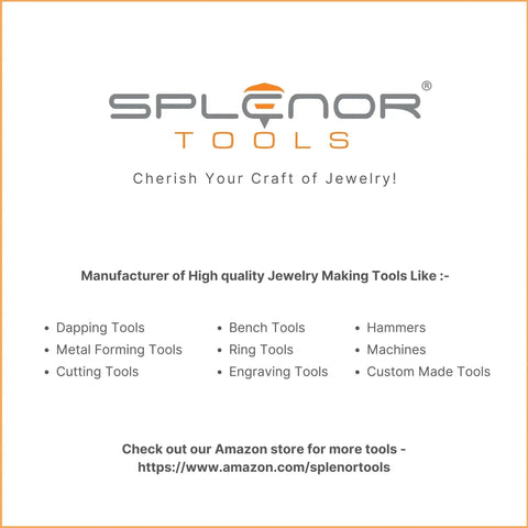Splenor Tools advertisement for high-quality jewelry making tools featuring dapping tools, cutting tools, and more.