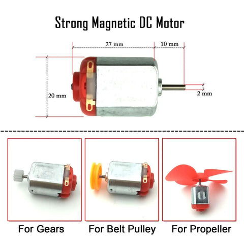 10 Pack Micro 130 DC Brushed Motors 3V To 12V, High Speed 9,000 To 25,000 RPM No Load, Metal Shell, Strong Torque, dimensions, uses