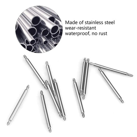 Pro Grade Band Pins Kit With Spring Bar Replacements And Extra Tips 32 Piece Heavy Duty 316 Stainless Steel Pins visible