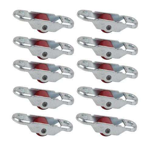 Sliding Window Pulley Roller Set 10 Pieces Durable Stainless Steel With Base For Cabinets And Doors Silent Jam Free Plastic Wheel