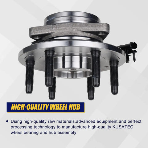 Front Wheel Bearing And Hub Assembly Fits Cadillac Escalade ESV EXT AWD Chevy Avalanche Silverado Suburban 1500 Tahoe 4WD 6 Lug With ABS Bulletproof Replacement, close-up view