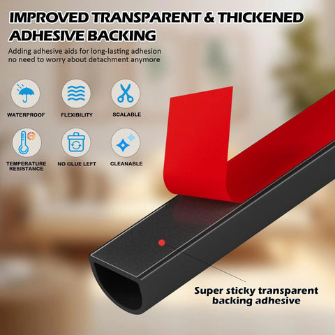 Bantie 20ft weather stripping door seal; silicone D-shaped strip with self-adhesive backing for door frame gaps