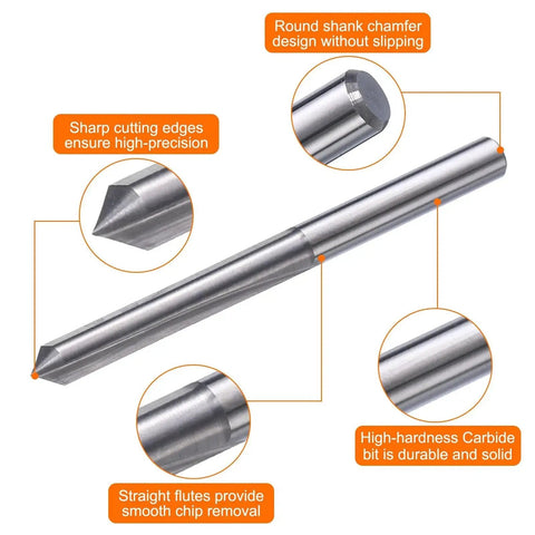 CNC V Bit Set Of Five Pieces With One Eighth Inch Shank And 0.1mm Tip For Precise Engraving And Lettering On Wood Plywood Acrylic MDF Carbide