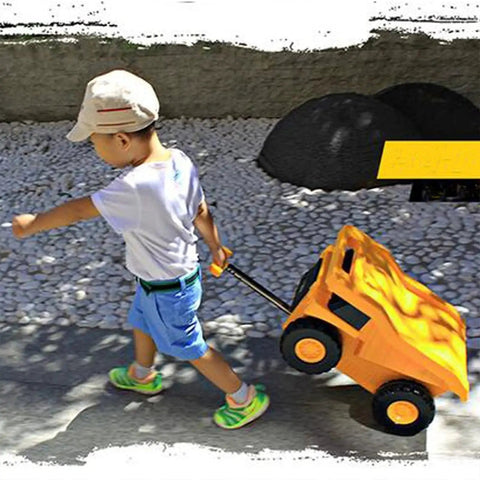 Child pulling Monster Truck Design Ride On Kids Travel Suitcase With Wheels For Toddlers Durable ABS Luggage That Doubles As A Toy Box