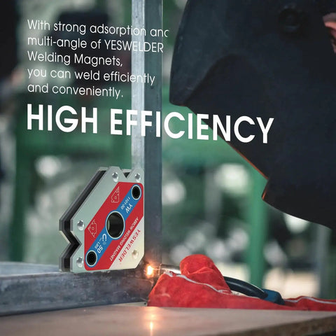 Heavy Duty Magnetic Welding Holders Set 4 Pack With 50 Lb Holding Power in use showing precise angle and joint support