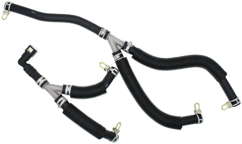 Engine Heater Hose Assembly For Chrysler And Dodge Vehicles With Upgraded Aluminum Y Connector, black rubber hoses with clamps