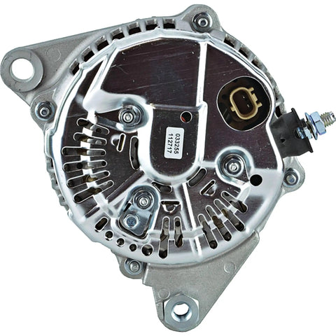 Back view of 12V 136A Clockwise Alternator Replacement For Jeep Grand Cherokee 2001-2004 And Wrangler TJ 2004 Internal Regulator Solid Pulley