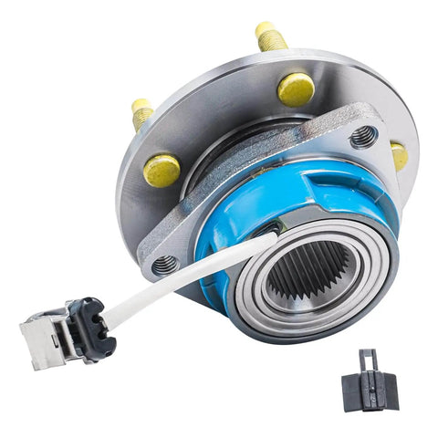 Front Wheel Hub and Bearing Assembly - Single Unit for 2000-2013 Chevrolet Impala with ABS sensor wire, 5-bolt lug, and 3-bolt flange.