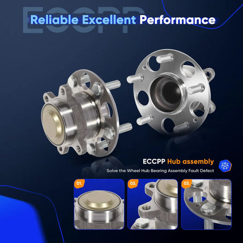 Rear Wheel Hub And Bearing Assembly 512450 For Honda Civic 2013 2014 2015 With ABS 5 Lug 2 Piece Set EX DX Si EX L Models