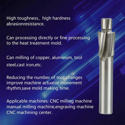 HSS Counterbore End Mill Set M3 to M12 Pilot Slotting Tool Countersink End Mills for CNC Router Bits Milling Tool 7 Piece