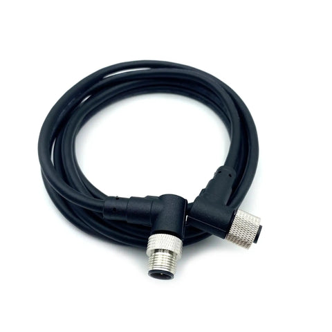 Right Angle M12 5 Pin A Code Connector Cable 0.5 Meter Female To Male PVC Jacket AWG22 125V 4A Industrial Molded Wire