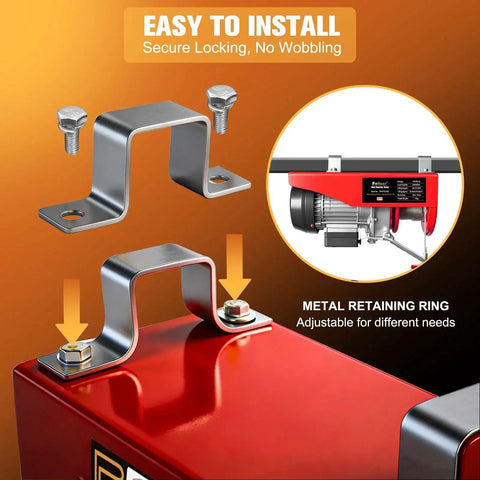 Installation hardware for Electric Hoist 440 Lb Winch With 13 Ft Remote 38 Ft Lift For Garage And Warehouse